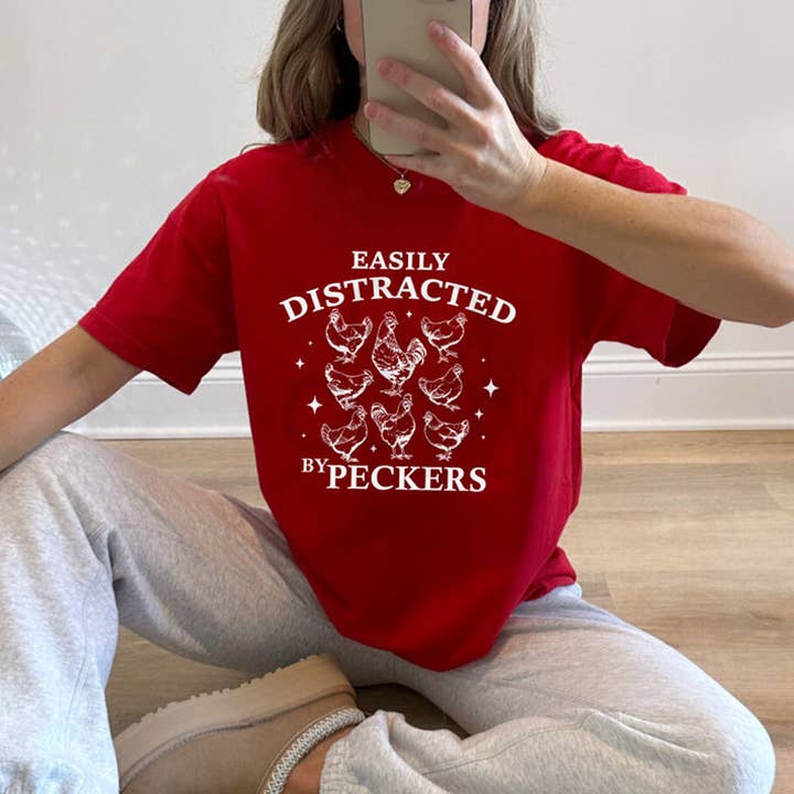 Leicht abgelenkt von Spechten WEISS DTF Wärmetransfer für den Großhandel von Trendy Transfers