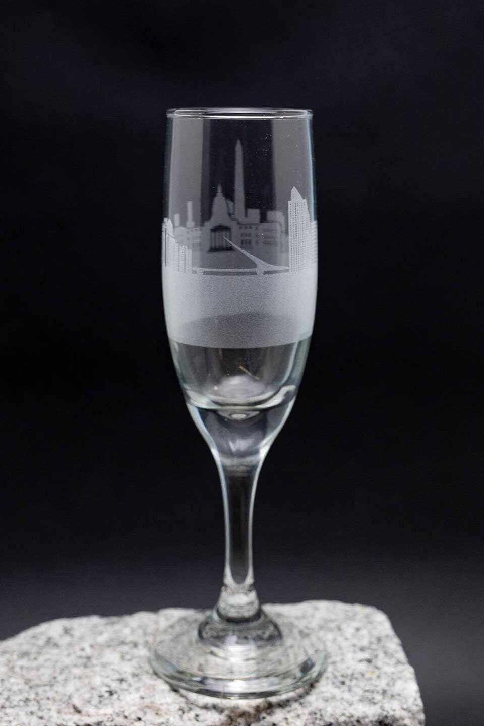 Urban & Etched – wholesale Champagne flute – Buenos Aires, Argentina, Skyline Champagne Flute Barware0