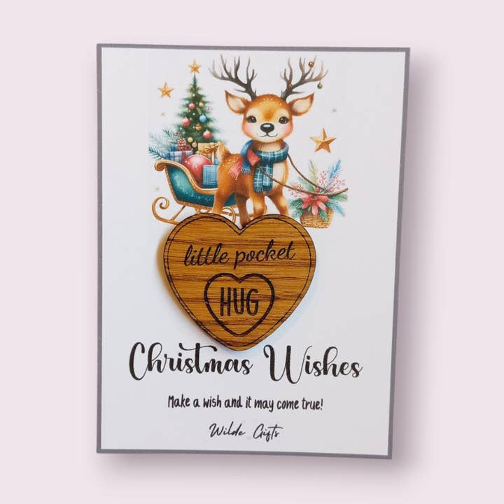 juleslæde ønske token lomme kram for engroshandel hos Wilde Gifts UK