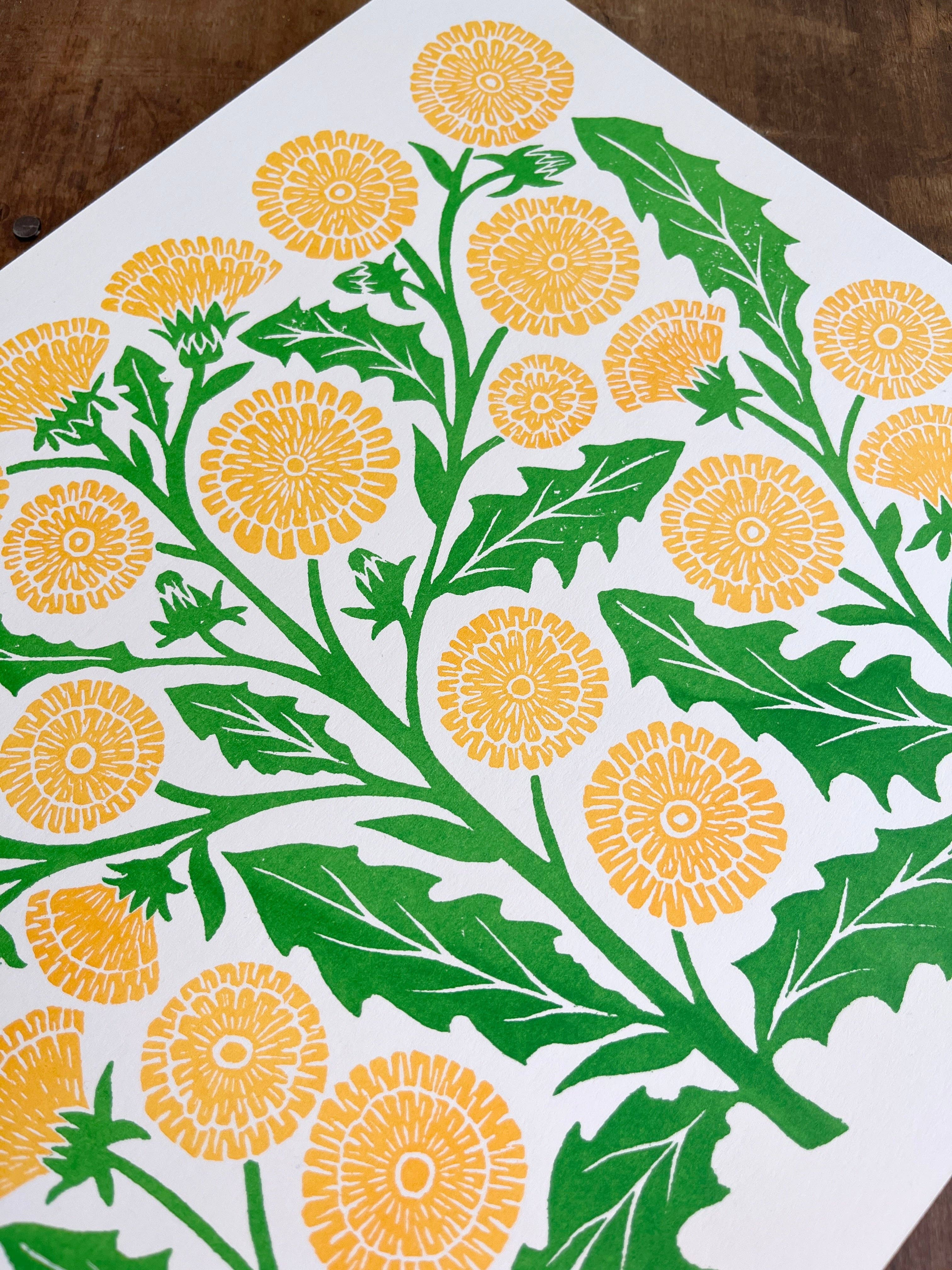 Katharine Watson - Wholesale Art Print - Garden Series: Dandelion Risograph Print5