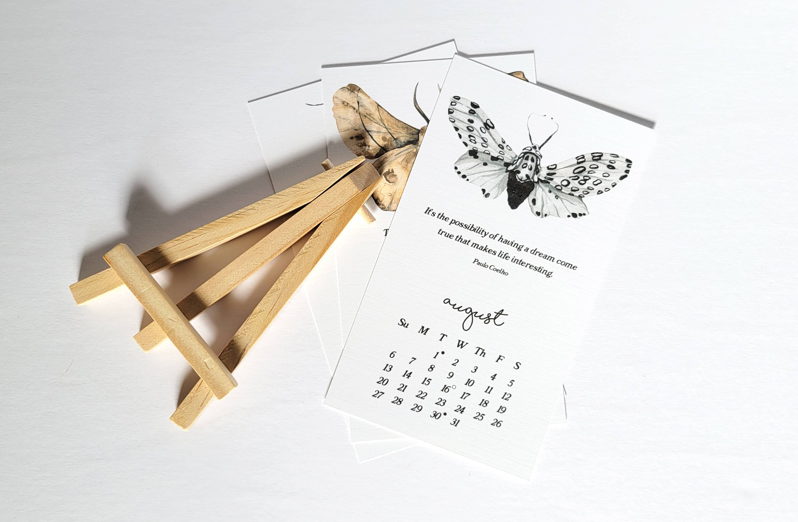 Lucky Dog Design Co. - Wholesale Calendar - Moths & Dreamy Book Quotes 2026 Desk Calendar8