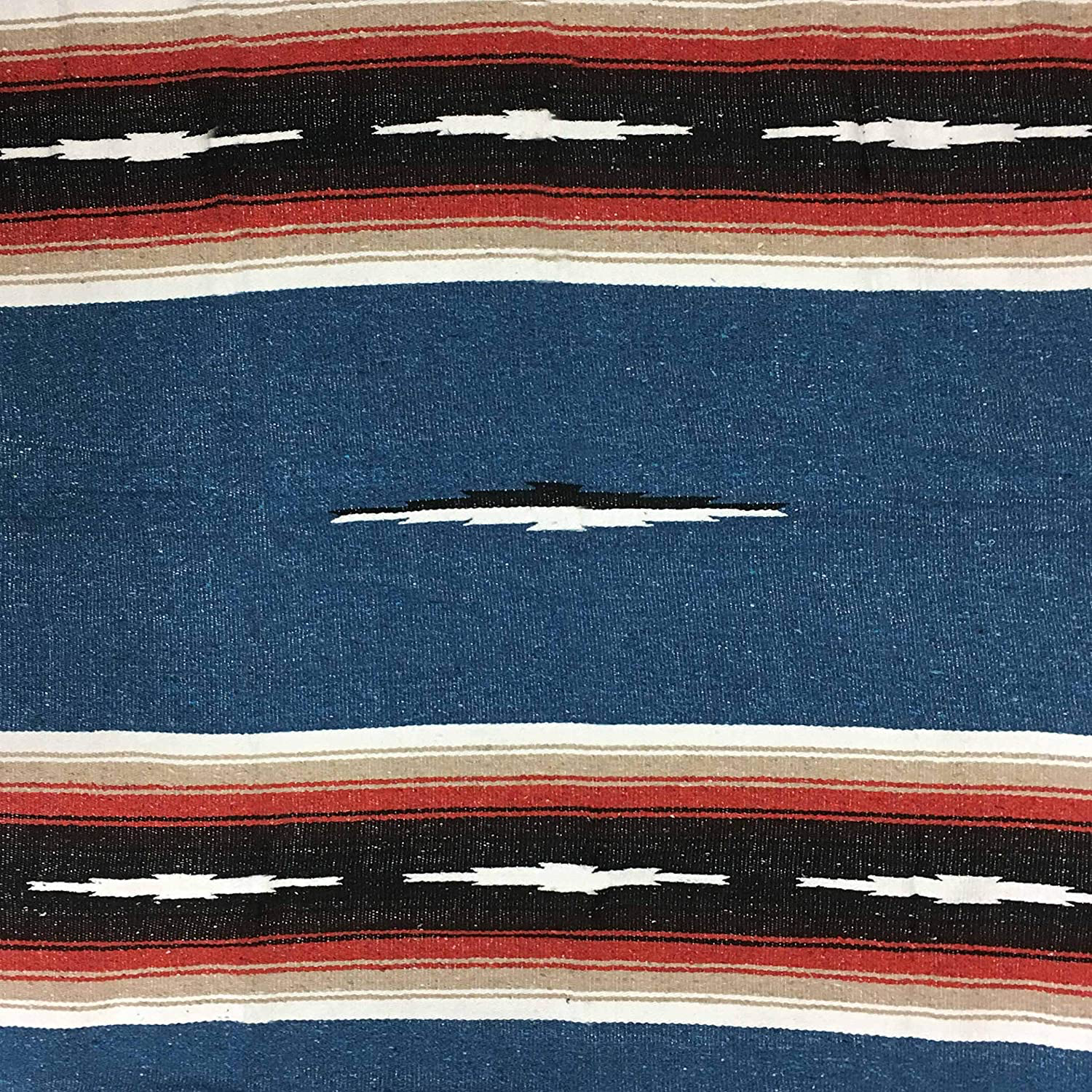 West Path - Vendita all'ingrosso Plaid - Coperta messicana Harvest Moon Baja Diamond Blue1