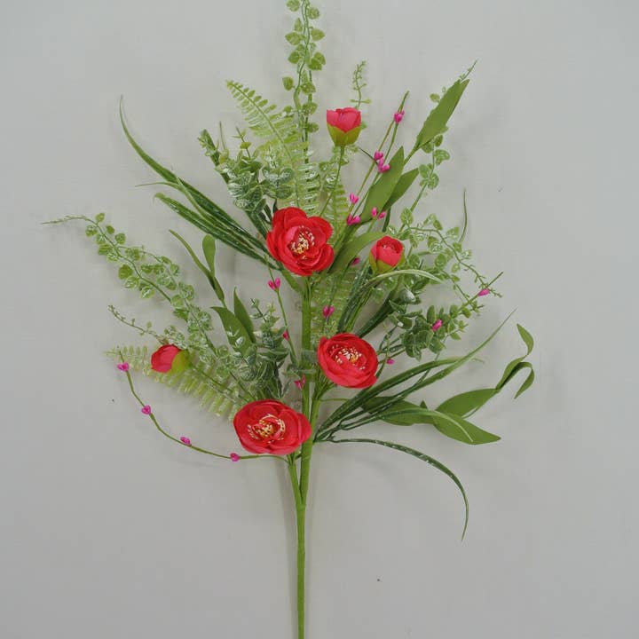 General Wholesale Inc - Wholesale Artificial Flowers - 26.5 IN BEAUTY RANUNCULUS SPRAY - 40203-BTY