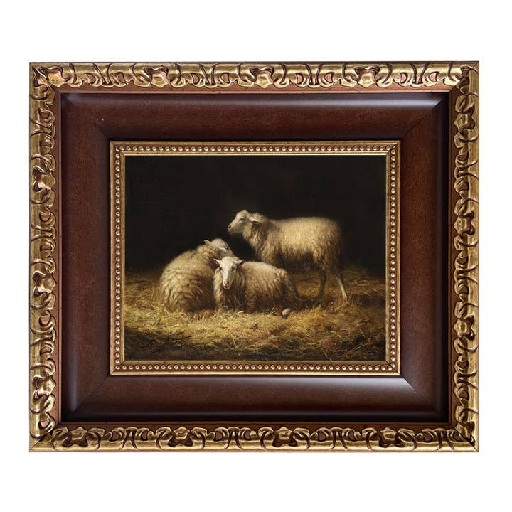 Madison Bay Co. - Historical Home Decor Reproductions - Wholesale Painting/Drawing - Sheep in the Hay Framed Painting Print on Canvas42