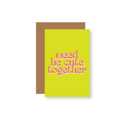 💗 Weed Be Cute Together 420 Tiny Greeting Card for wholesale by KushKards