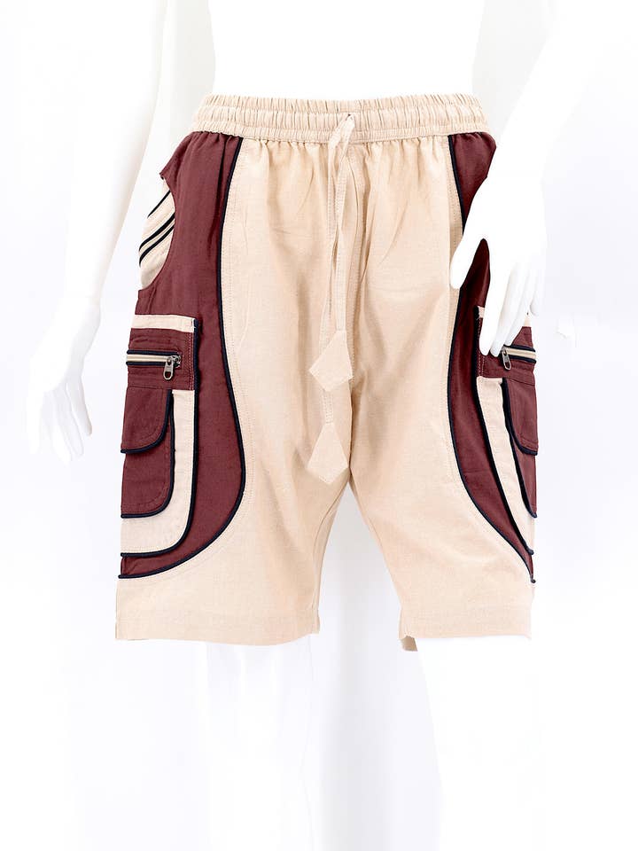 Pantaloncini ricamati Harem Flower Of Life in cotone Hippie fatti a mano per la vendita all'ingrosso da parte di Himalaya Handmade