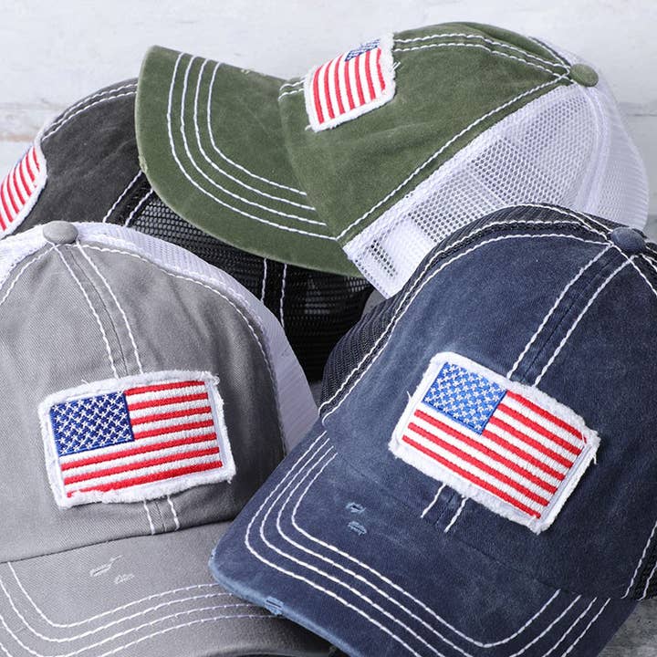 America USA Flag Mesh Snapback Baseball Cap for wholesale by Fashion City