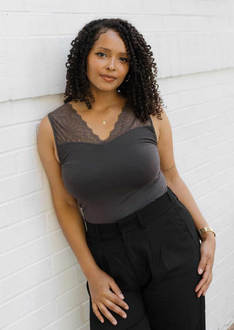 ELIETIAN - Vente Haut en maille – femme - Top réversible avec insert en dentelle55