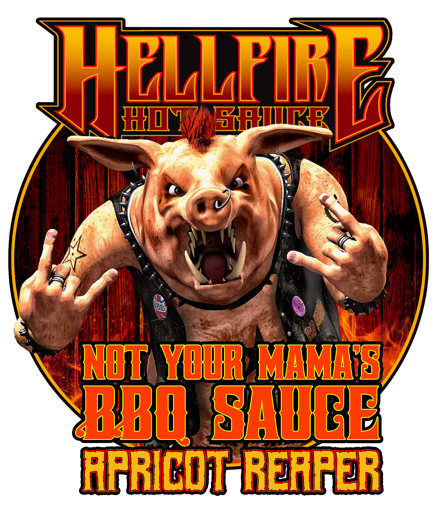 Hellfire Hot Sauce Inc - Vente Sauces piquantes - Hellfire Hot Sauce Not Your Mama's BBQ Sauce Épicée Abricot Reaper 148 ml3