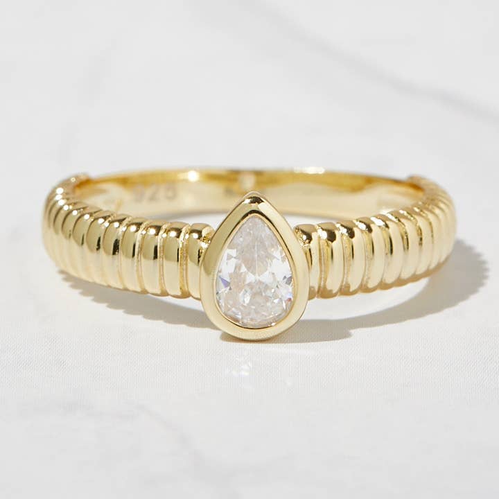Pear Statement Ring for wholesale by Sami Jewels