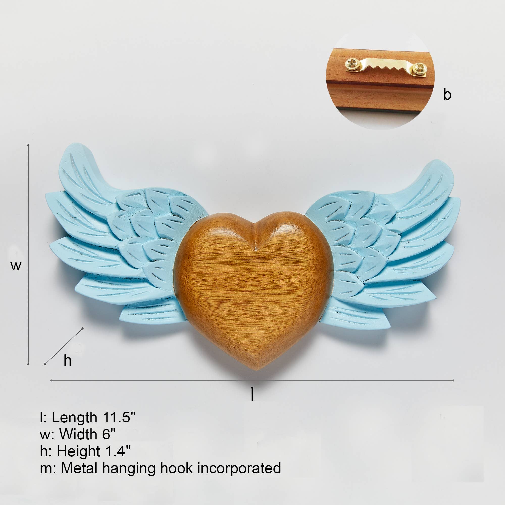 Turoch - Wholesale Wall Accent - Heart Angel Wings | Wooden Wall Decoration6