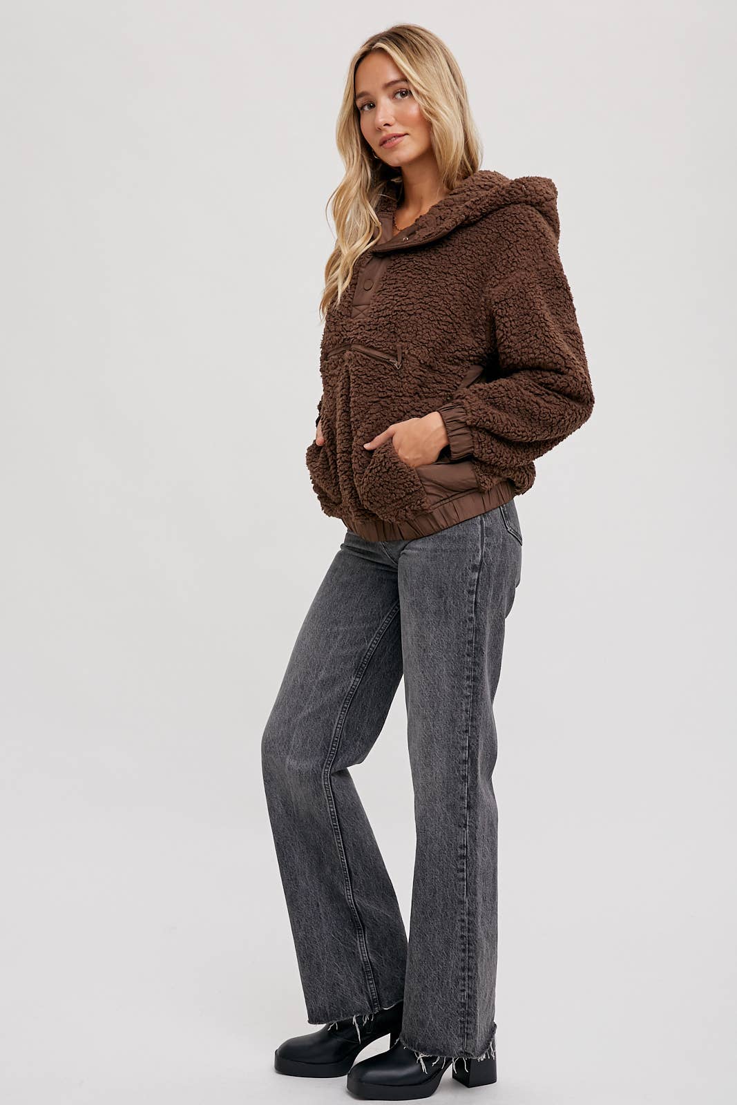 Bluivy – wholesale Hoodie - Dam – Sherpa-huvtröja med pulloverdesign5