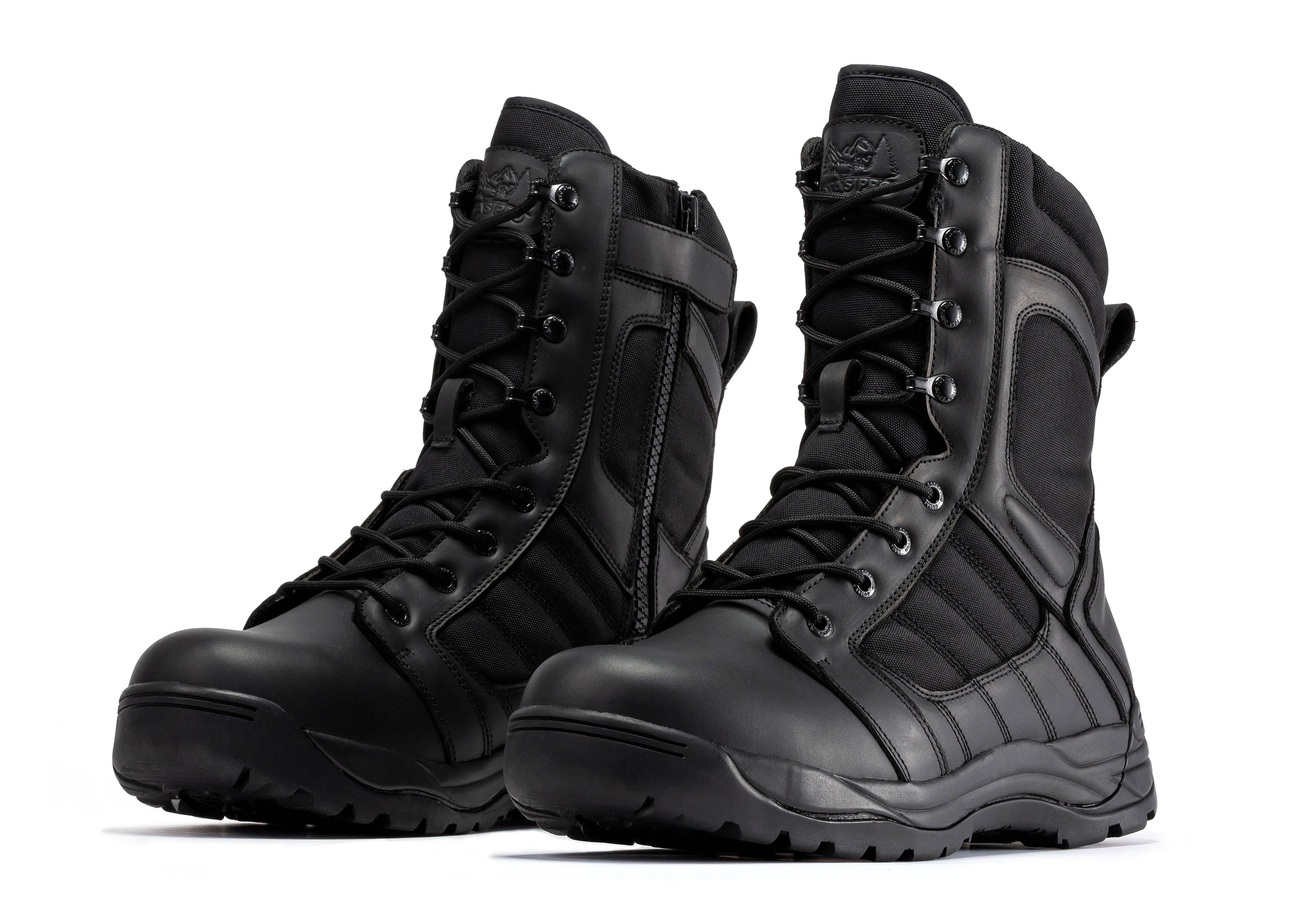 Botas Pro Black Men's 8 inch Side Zipper Rubber Sole Tactical Boots BMP110BK for wholesale on Faire2