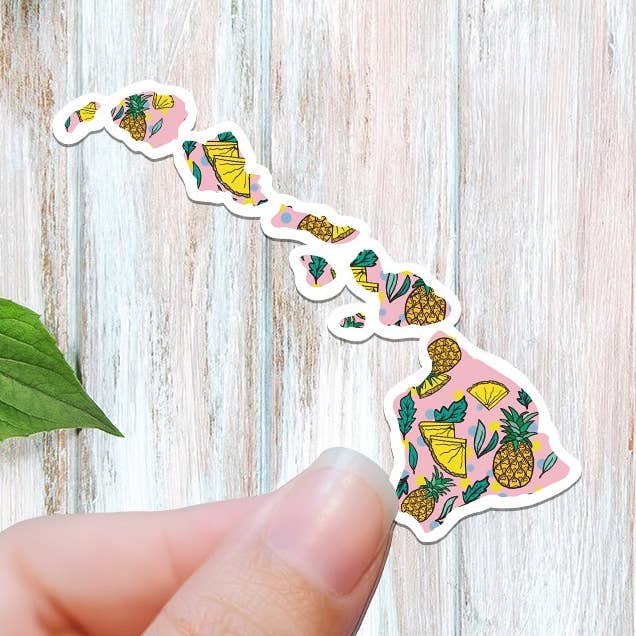 Hawaii Pineapple Vinyl Sticker for wholesale by Sweet Humors