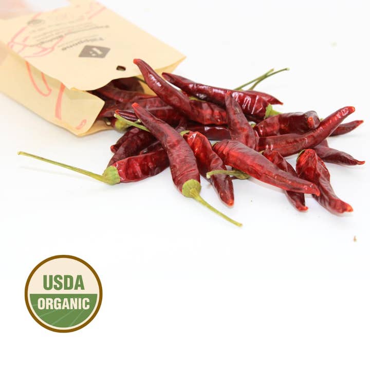 Wholesale Italian Food - Wholesale Dried Spice - Filippone, Organic Whole Dried Chili Pepper on the Stem, 0.88oz (25g)2