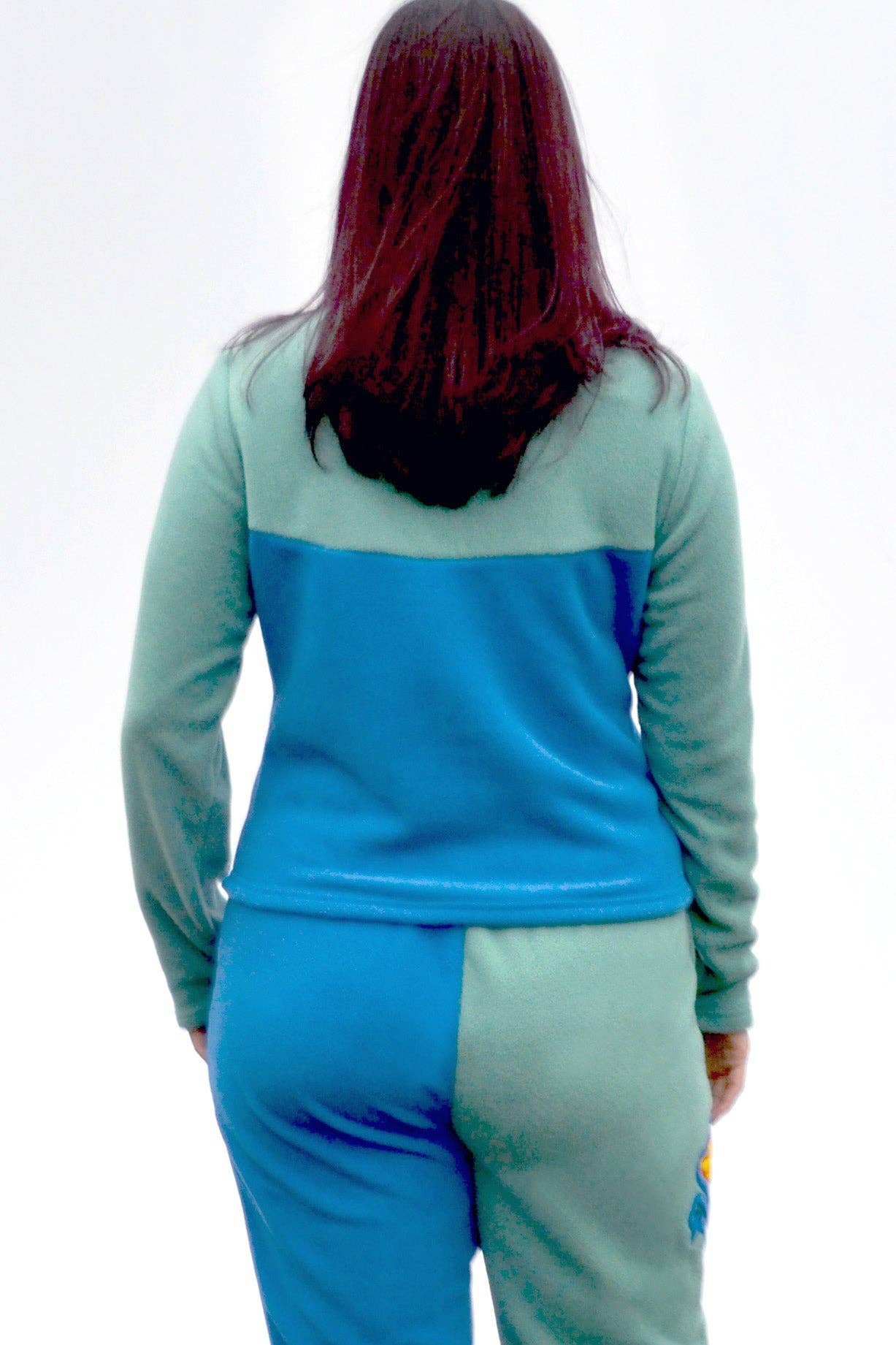 Hoohah - Wholesale Sweatshirt - Women's - Fleece Sweetheart Mock Neck in Beryl Blue3