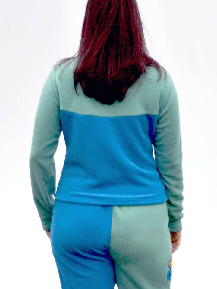 Hoohah - Wholesale Sweatshirt - Women's - Fleece Sweetheart Mock Neck in Beryl Blue3