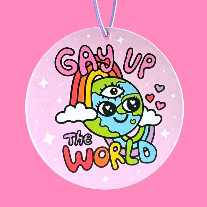 Air Freshener - Gay Up the World for wholesale by Wokeface