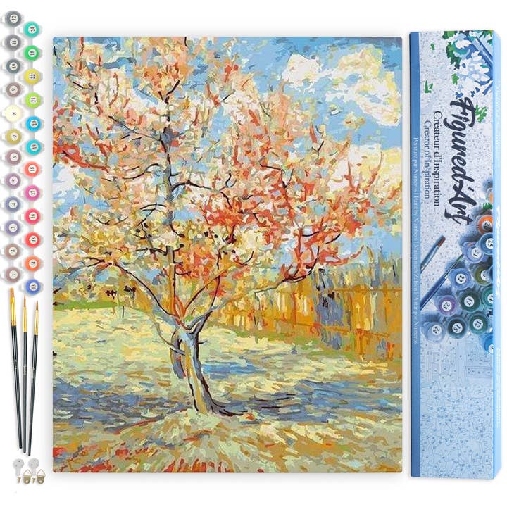 Paint by numbers - Van Gogh The Pink Peach Tree for wholesale by Figured'Art