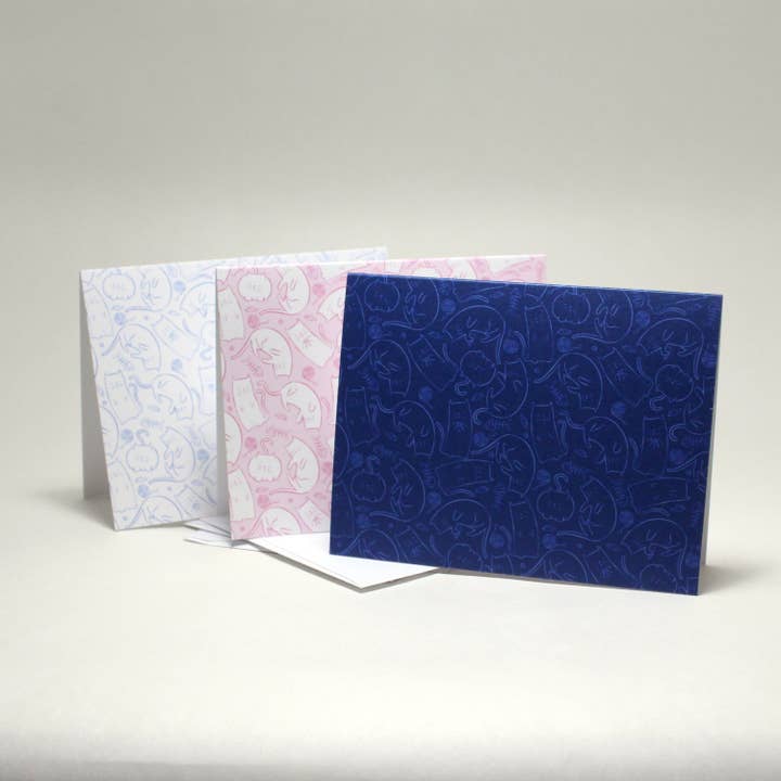 Lot de 3 cartes Just Because - Cartes Cat Loaf - Cartes Cat Lover pour la vente par Sarah Parker Illustration