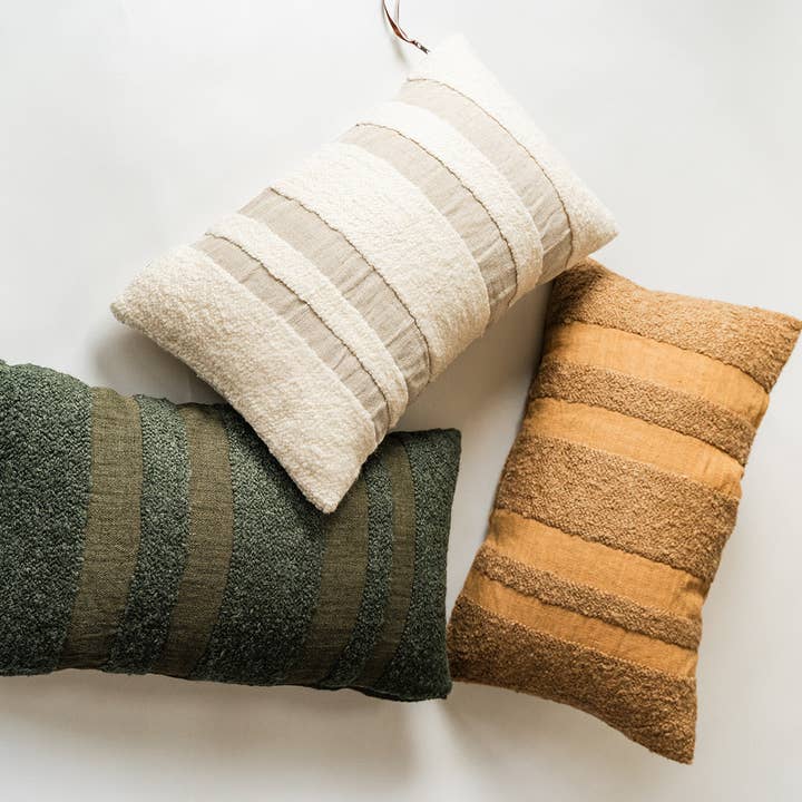 Co.House Designs - Wholesale Lumbar Pillow - Boucle Stripe Lumbar Pillow