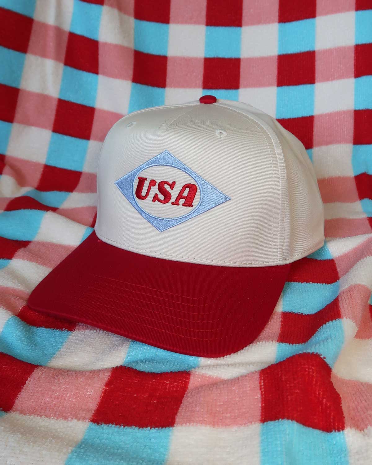 Sundrop - Wholesale Hat Accessory - Women's - USA Diamond Patch Embroidered Hat - July 4th Patriotic3