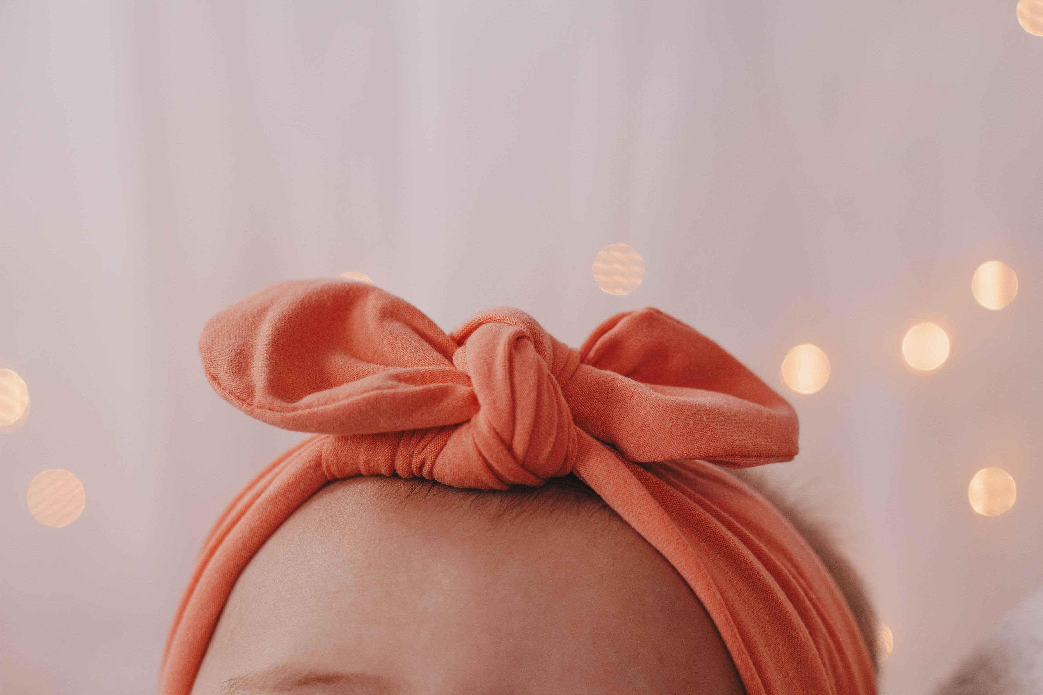 Jena Bug Baby - Wholesale Fashion Headband - Kids - Knot Bow Baby+Toddler Headband - Peach Tones0