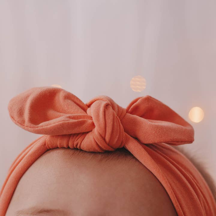 Jena Bug Baby - Wholesale Fashion Headband - Kids - Knot Bow Baby+Toddler Headband - Peach Tones