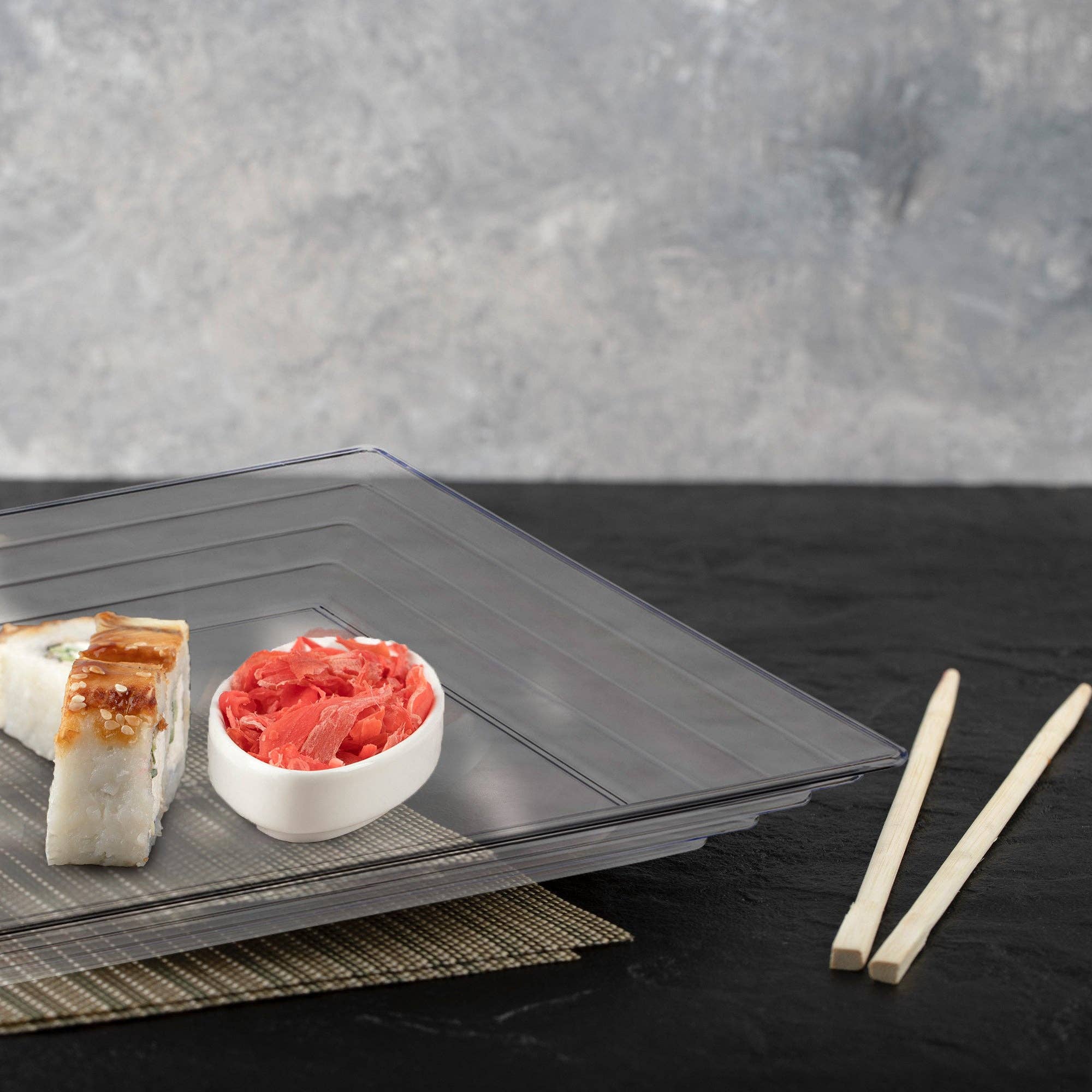 Smarty had a Party - Vente Plateaux de service - Plateaux de service en plastique à bord rainuré transparent 16" x 16" - 24 pièces9