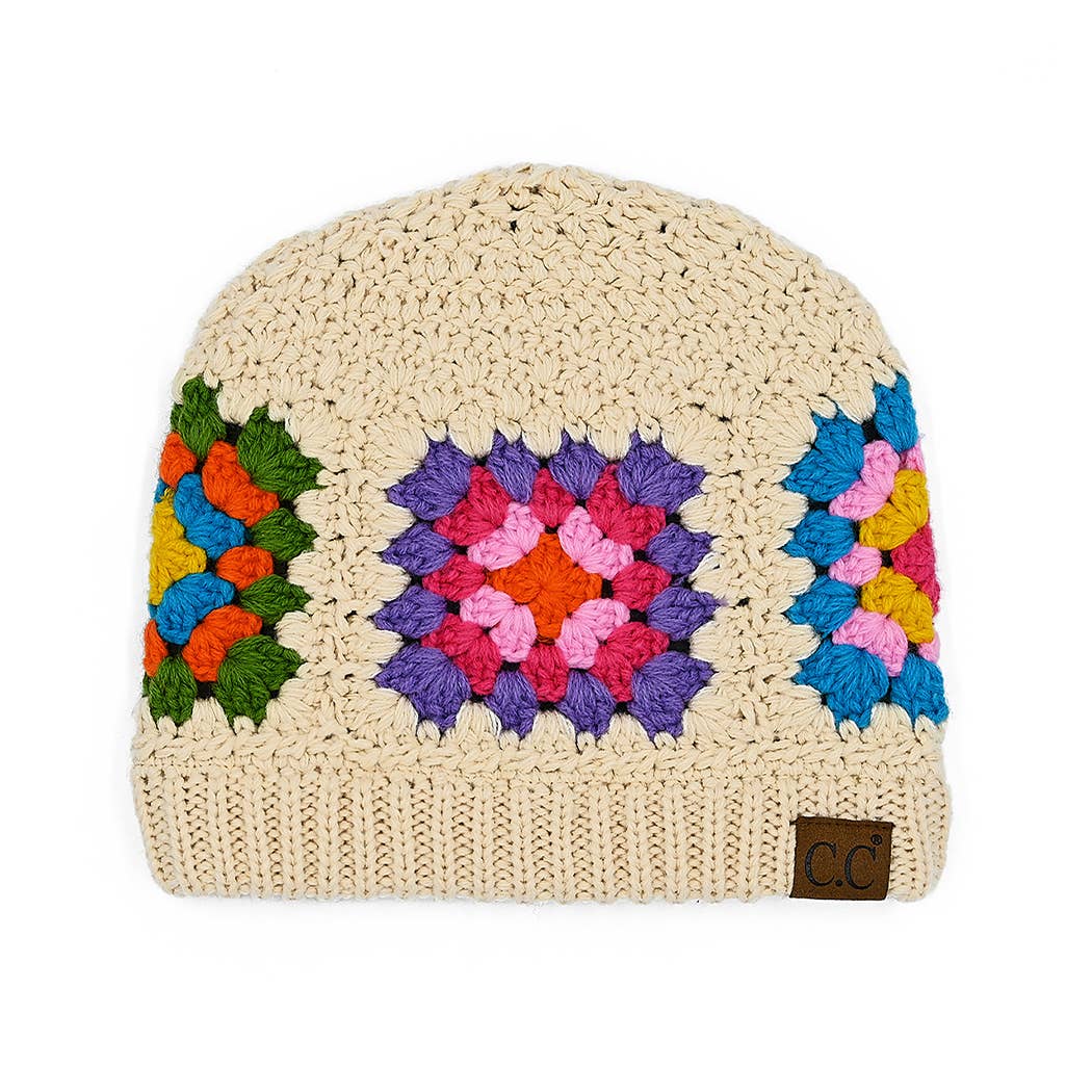 Fashion City - Wholesale Beanie - Women's - Multi-Colored Crocheted Beanie7