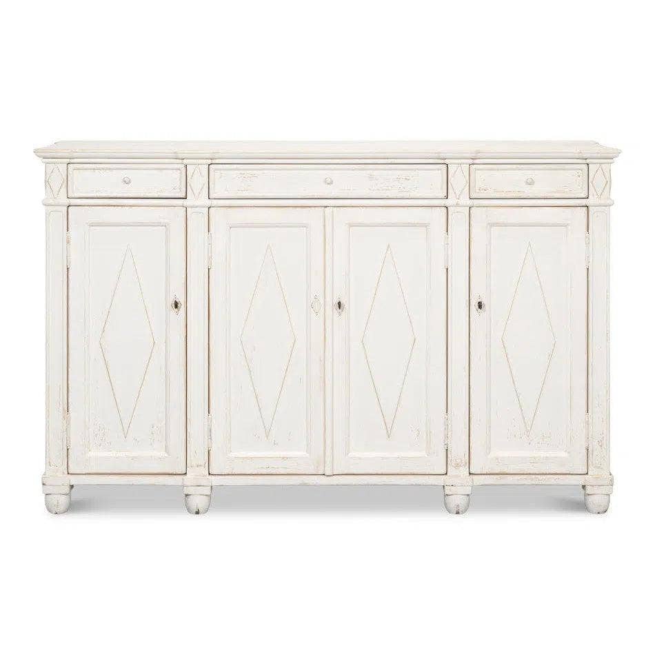LOOMLAN - Wholesale Sideboard - Diamond Wall Sideboard Whitewash Drawers0