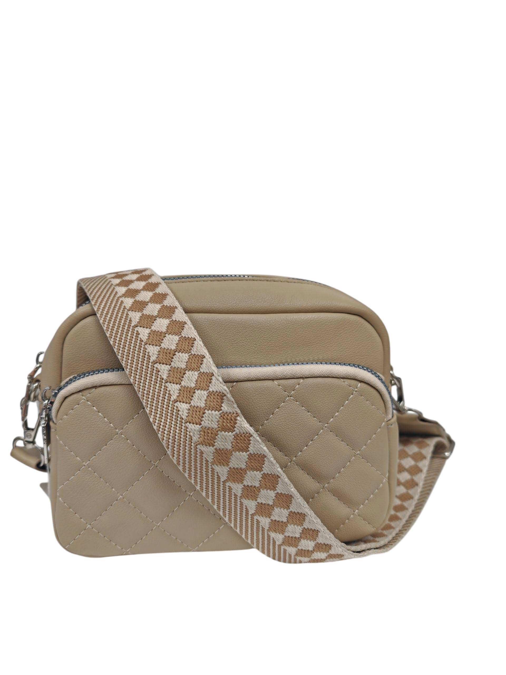 Superbia – wholesale Crossbody bag – Women's – Small Double Zipper Quilted Cross Body Shoulder Canvas Strap3