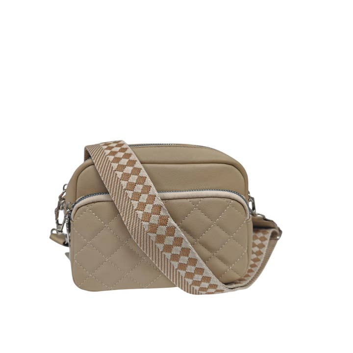 Superbia – wholesale Crossbody bag – Women's – Small Double Zipper Quilted Cross Body Shoulder Canvas Strap3