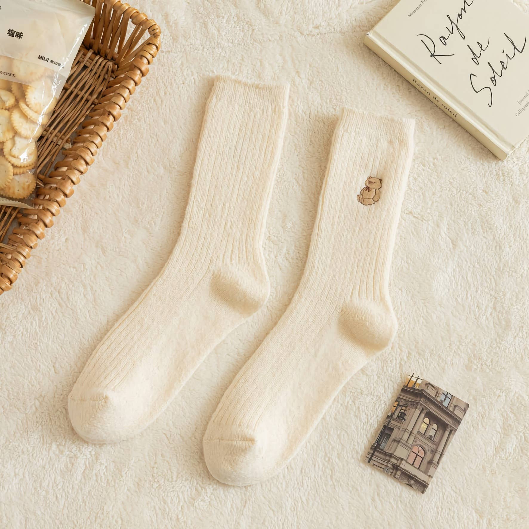 Happy Knits - Wholesale Socks - Women's - Bear Warm Socks - Knitted Cashmere Cozy Socks For Women3