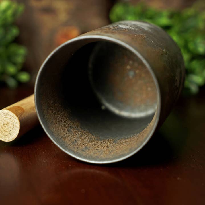 Backwoods Provisions - Wholesale Coffee Mug - Iron Bronze Glazed Ceramic Mug with Wooden Handle