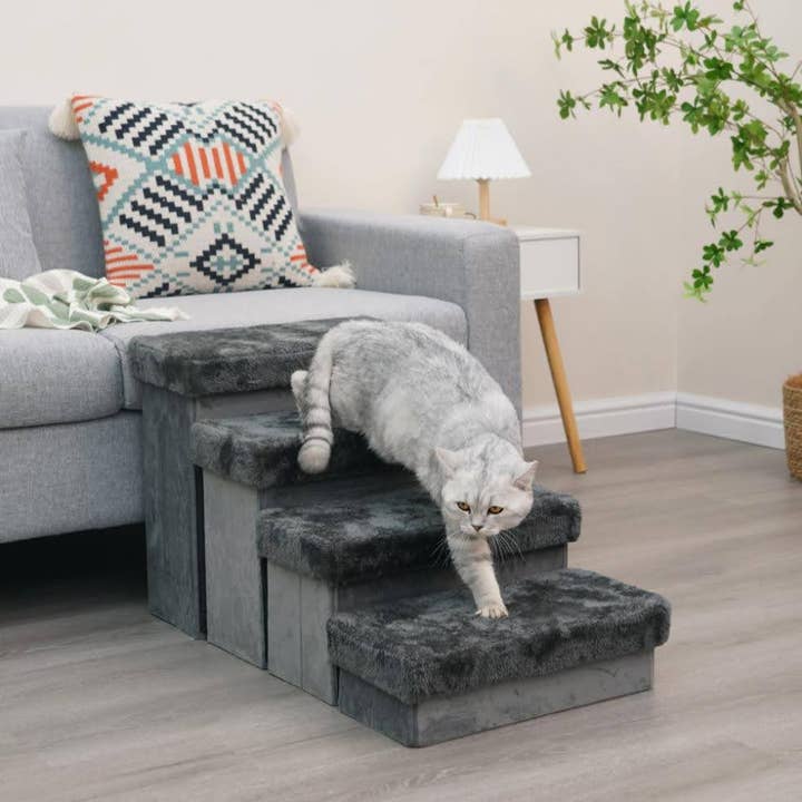 PetPals Group - Vendita all'ingrosso Rialzo/rampa - Cani e gatti - PetPals, robusta scala in peluche, per animali domestici anziani, 4-Lvl LG3