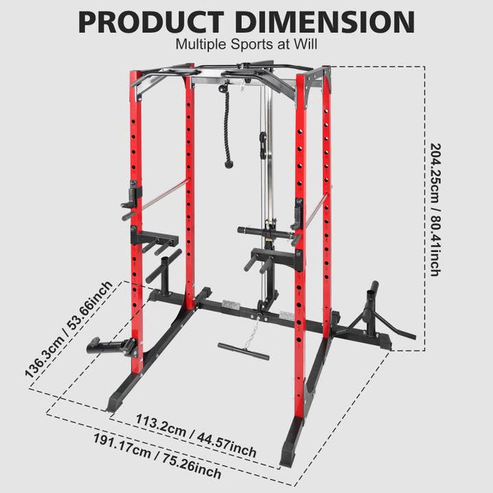 39F Inc. - Wholesale Fitness Equipment - Power Cage with Cable Crossover – Multi-Function Weight Rack1