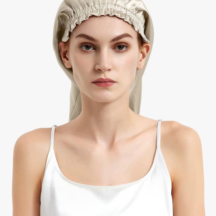 MommeSilk - Wholesale Sleep Cap / Bonnet - Women's - 22 MM - Pure Long Silk Hair Bonnet9