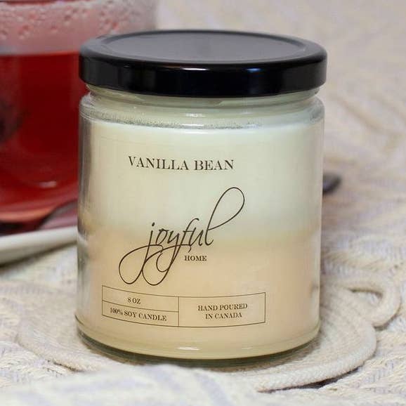 Vanilla Bean Soy Candle 8 oz for wholesale by Joyful Home Inc.