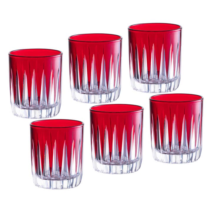 Barski – wholesale Cocktail/liquor glass – Shot Liquor Glasses, Ruby, Set of 6 , 2.6 Oz2