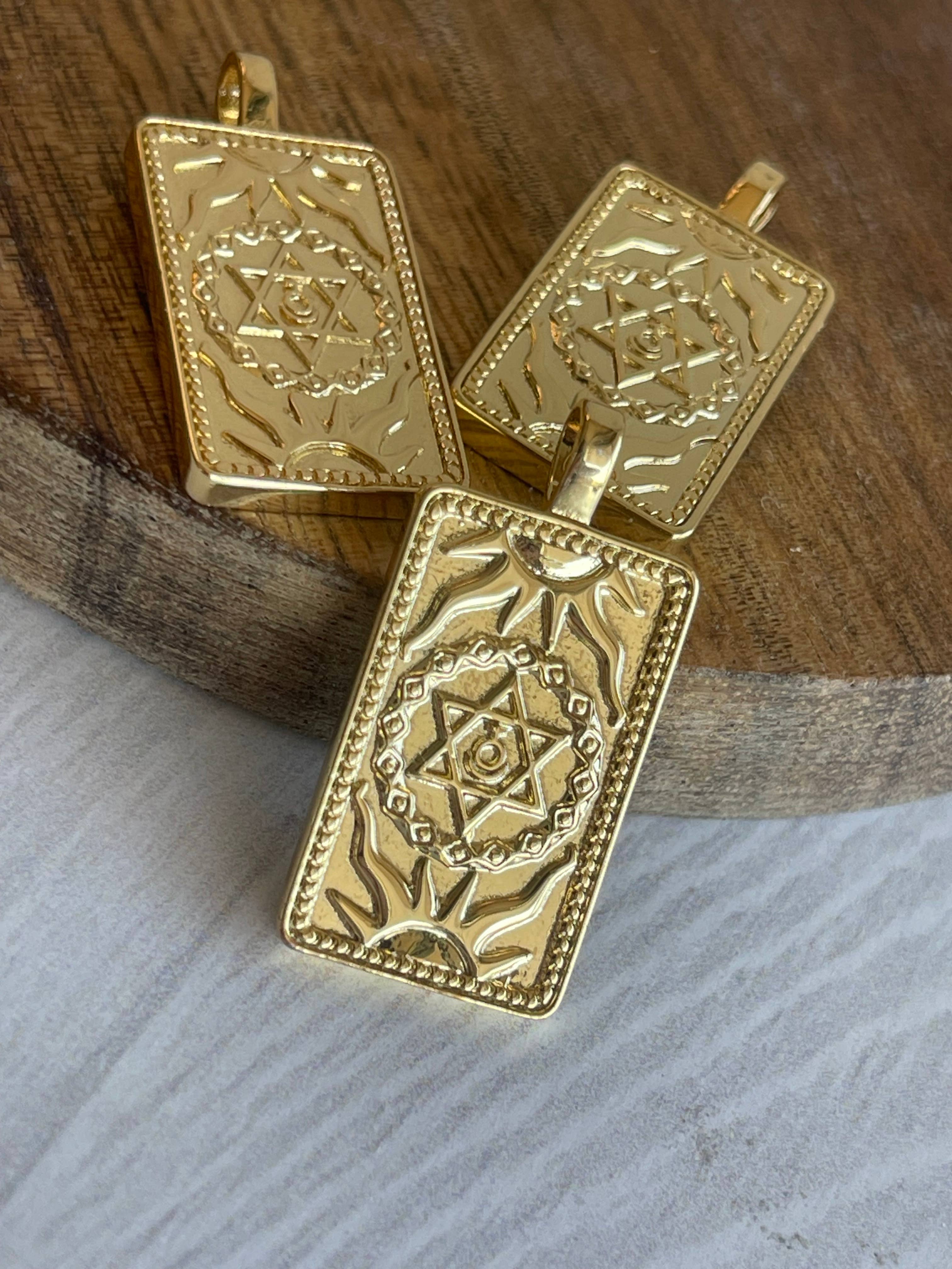 Rage Gems & Jewelry – Colar pingente/pendente por atacado – Colar de cartas de tarô do eremita6