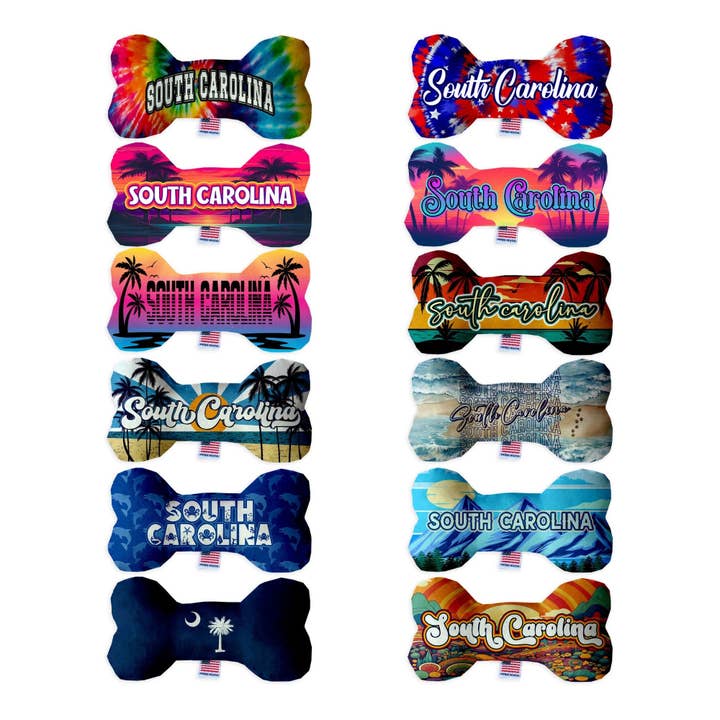 Pet & Dog Plush Bone Toys, "South Carolina State Options" for wholesale by American Leashworks