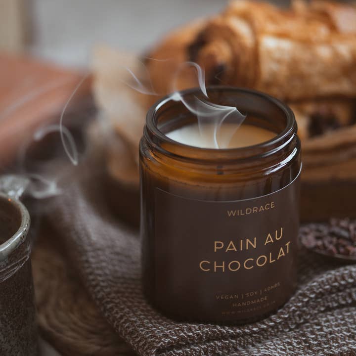 WILDRACE - Wholesale Jar/Filled Candle - Pain Au Chocolat Candle - Bakery Theme