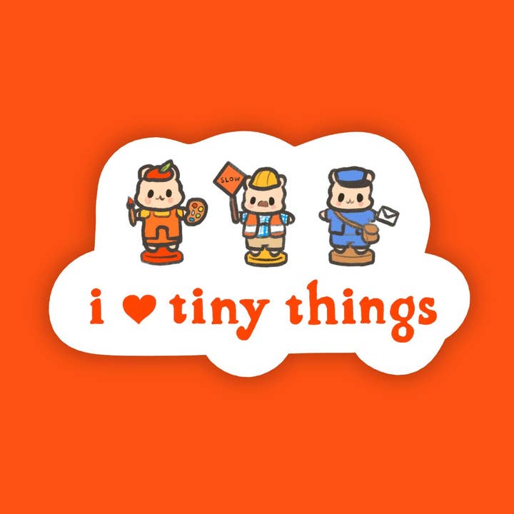 I Love Tiny Things Vinyl Sticker | Dishwasher Safe for wholesale by Seenee Scribbles
