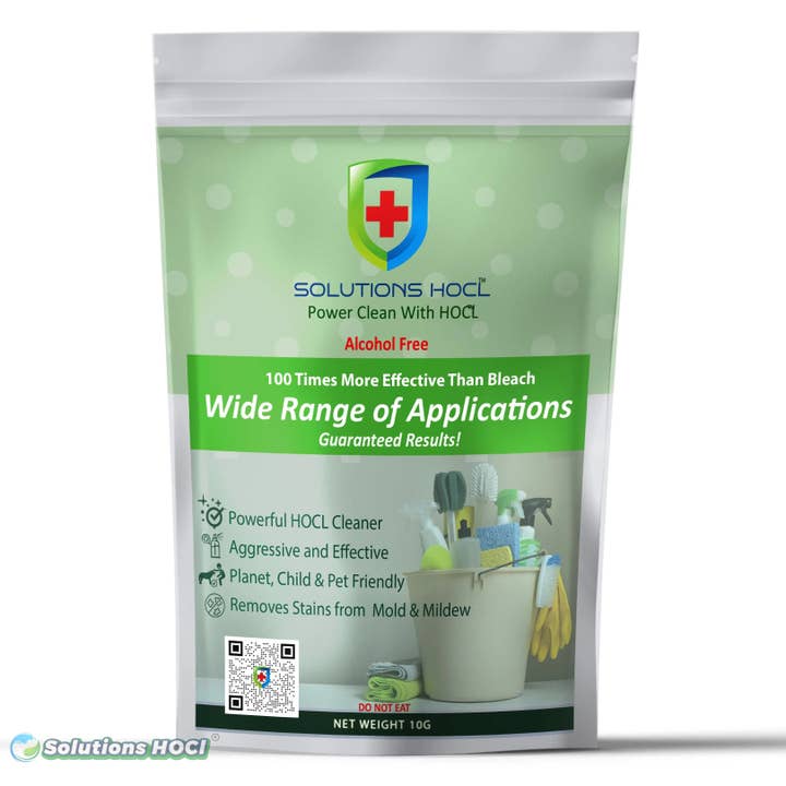 Solutions HOCL SuperWash Powder - 10 Packs (10 grams) for wholesale by SolutionsHOCL