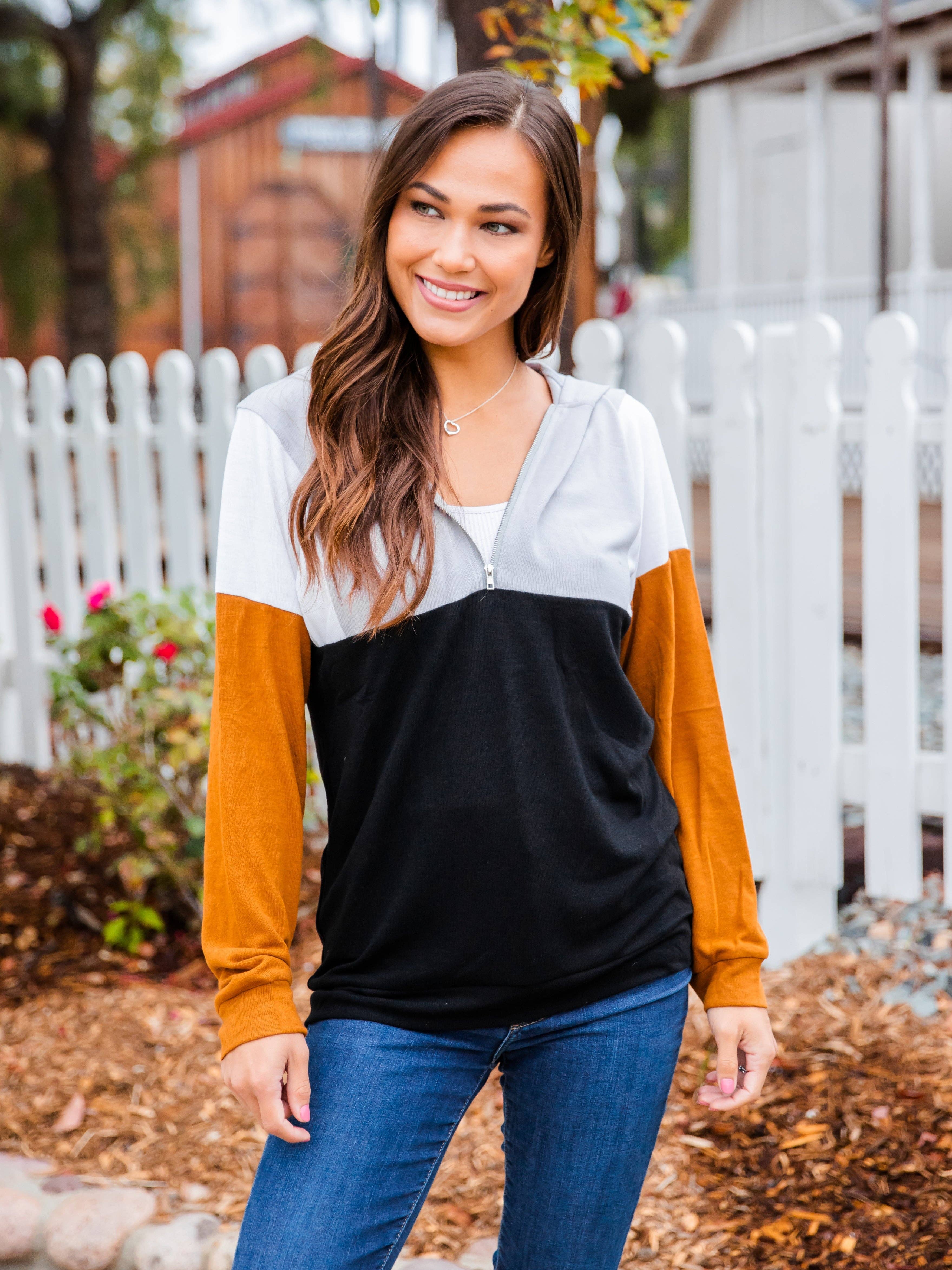 Tickled Teal - Wholesale Hoodie - Women's - Gabbi Colorblock Hoodie4