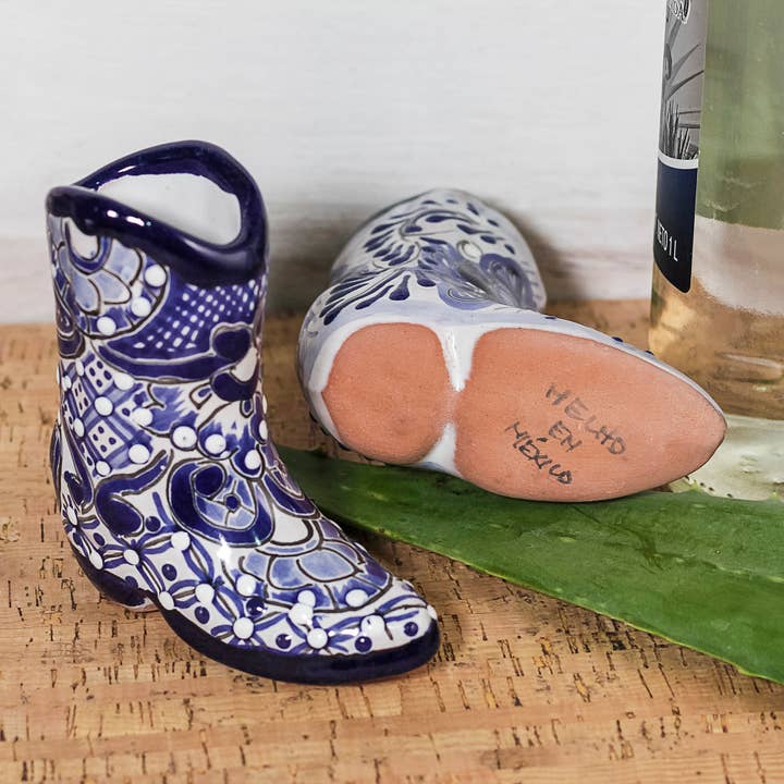 MEXTEQUIL - Wholesale Shot Glass - MEXTEQUIL Cowboy Boot Shot Glasses - Set of 2 - 3 Oz - Blue6