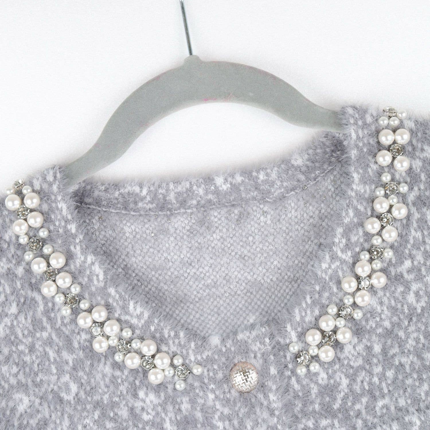 PEACH ACCESSORIES - Wholesale Cardigan - Women's - Sparkling Collar Soft Knit Pocket Cardigan SS1019