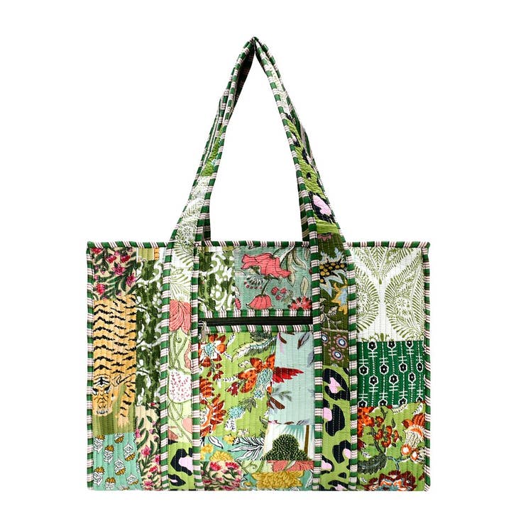 BNB Crafts Inc. - Vente Tote bag – femme - Sac fourre-tout en tissu de coton avec impression par blocs - Petit & Grand