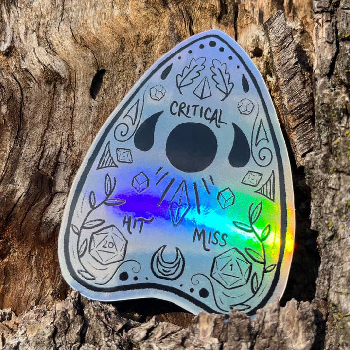 Critical Planchette Holo Vinyl Sticker for wholesale by Avé Rivera Studio